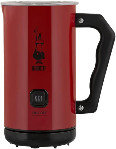 Bialetti Leche Frother Eléctrico, Leche Frother por Cappuccino, Capacidad 150 ml Cappuccino or 300 ml Caliente Leche, Rojo